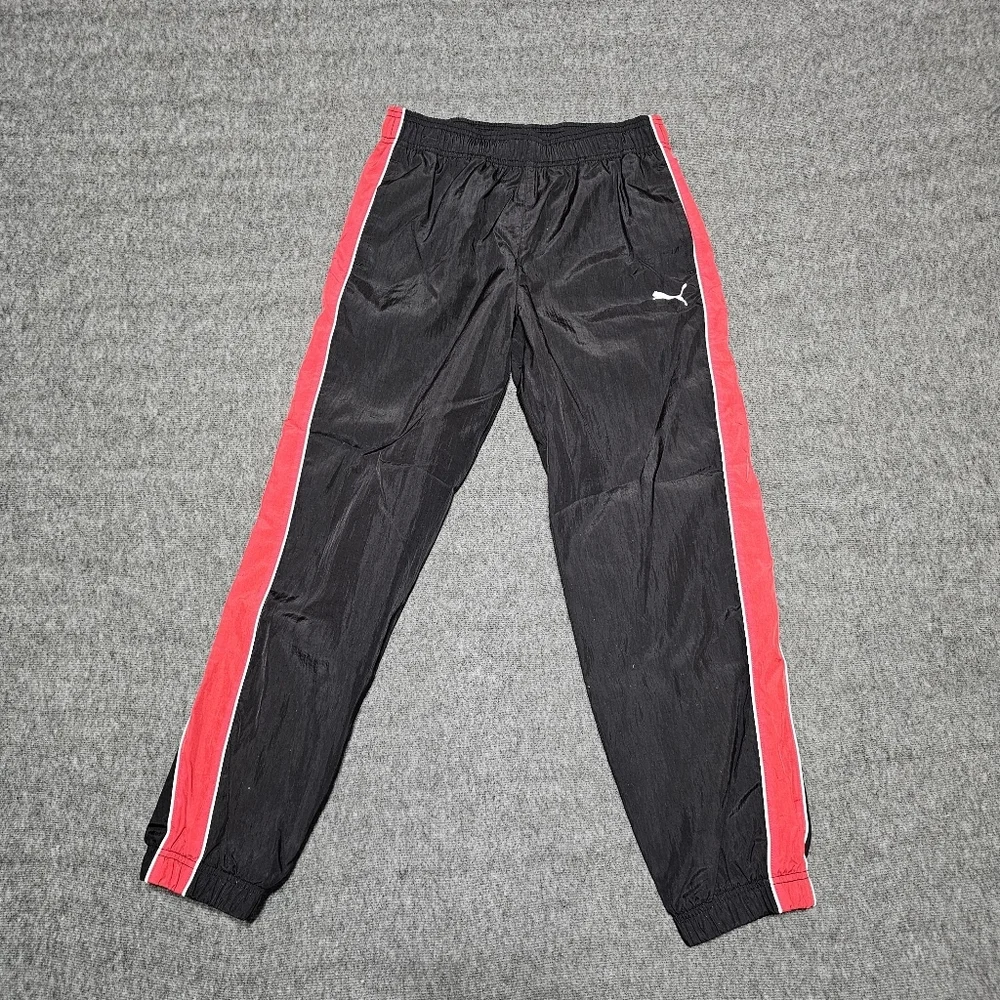 NWT PUMA Boys 2pc Tracksuit Jacket Joggers Black Red Set Size L 10/12 - Picture 5 of 15